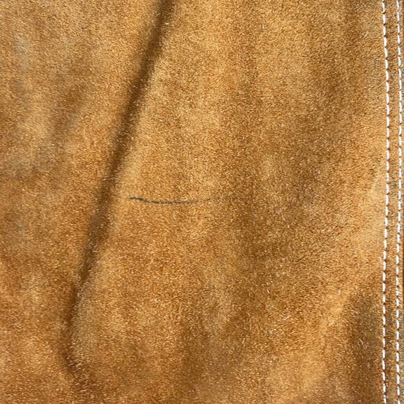 Vintage Tokens suede leather faux fur lined western rodeo rancher jacket sz L - Picture 9 of 10